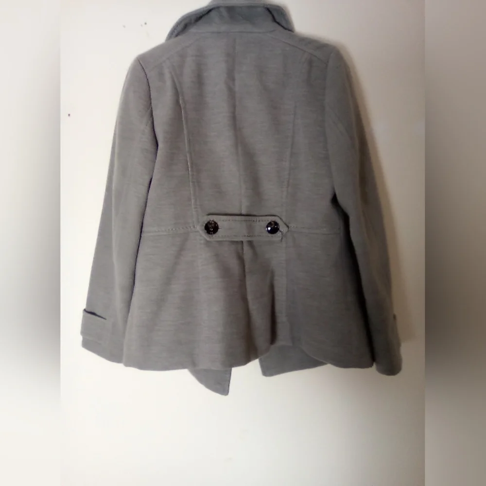 H&M Women's Gray Double-Breasted Coat SIZE 10 - Picture 6 of 7